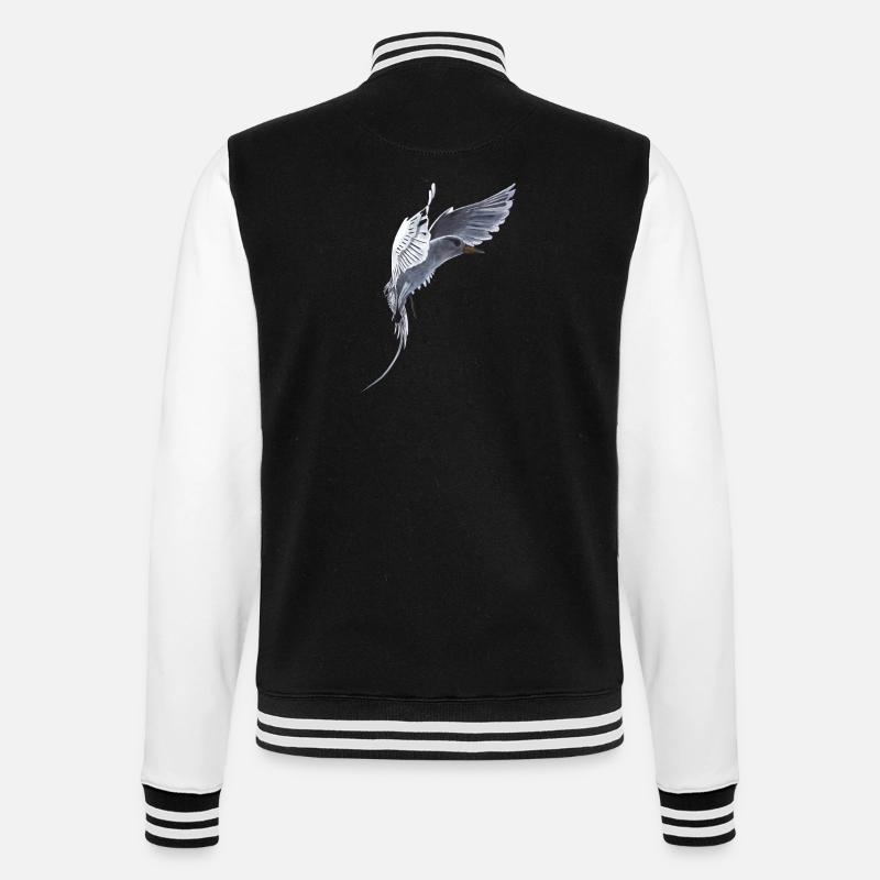 White Tail Tropical Bird - College Sweat Jacket - black/white