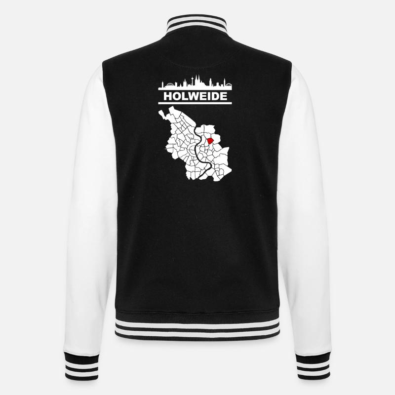 Holweide - College-Sweatjacke - Schwarz/Weiß