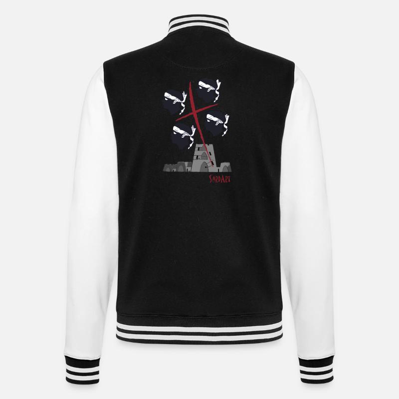 4 Mori - Le drapeau sarde avec nuraghi - Veste Teddy - noir/blanc