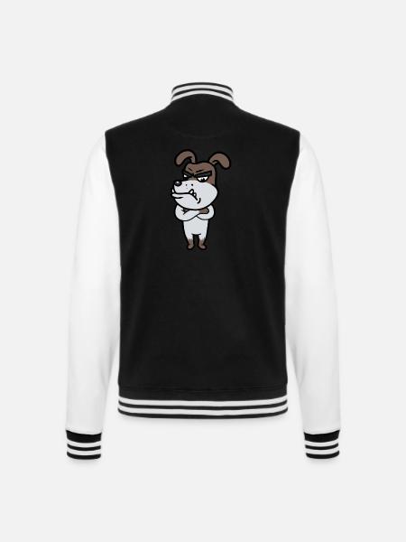 Grimmiger Wachhund Diensthund Kampfhund - College-Sweatjacke - Schwarz/Weiß