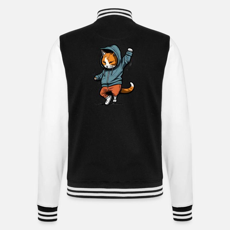 DancingCatHipHop - Veste Teddy - noir/blanc