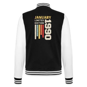 January 1990 - January 1990 Birthday Gift - College Sweat Jacket - black/white - Back - Marisol (170cm)