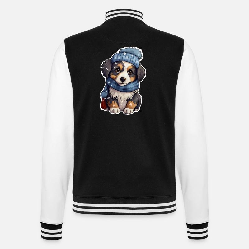 Chiot mignon en hiver - Veste Teddy - noir/blanc