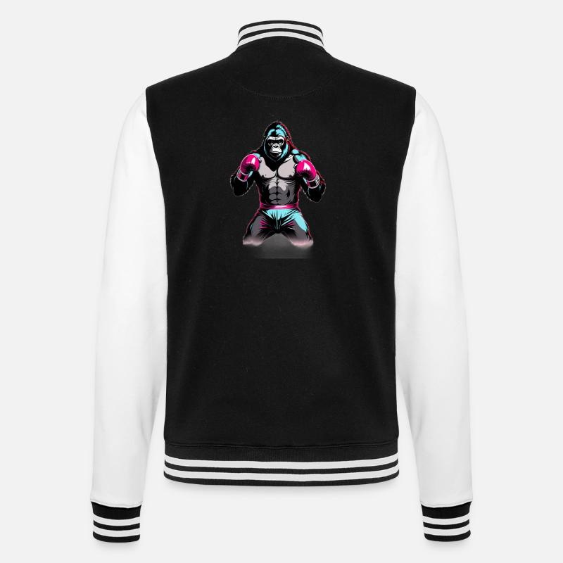 Boxing Gorilla Boxer - College Sweat Jacket - black/white