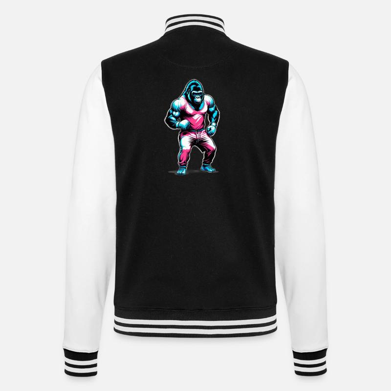 Boxing Gorilla Boxer - College Sweat Jacket - black/white