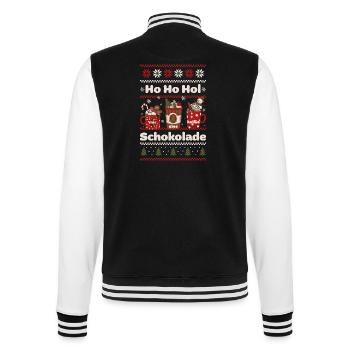 Weihnachten lustig- Ho Ho Hol mir heiße Schokolade - College-Sweatjacke - Schwarz/Weiß - Hinten - Marisol (170cm)