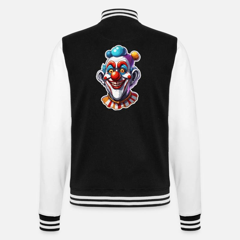 Clown / Circus / Carnival / Carnival / Playful - College Sweat Jacket - black/white