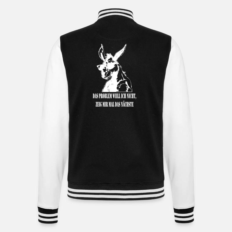 Problem will ich nicht weiß - College-Sweatjacke - Schwarz/Weiß