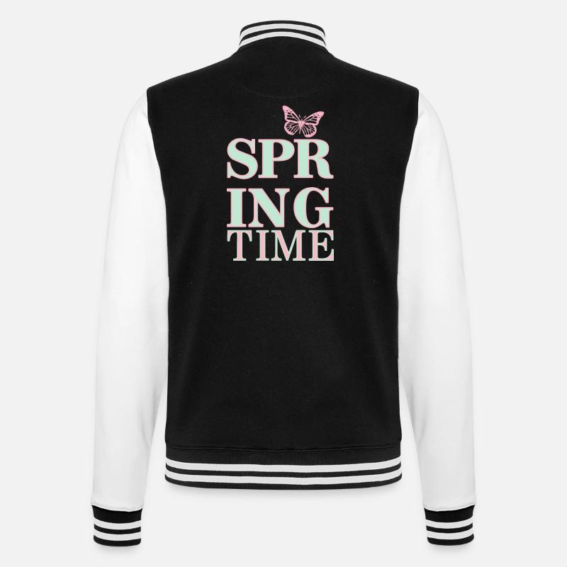 Spring Time - Der Frühling ist da! - College-Sweatjacke - Schwarz/Weiß