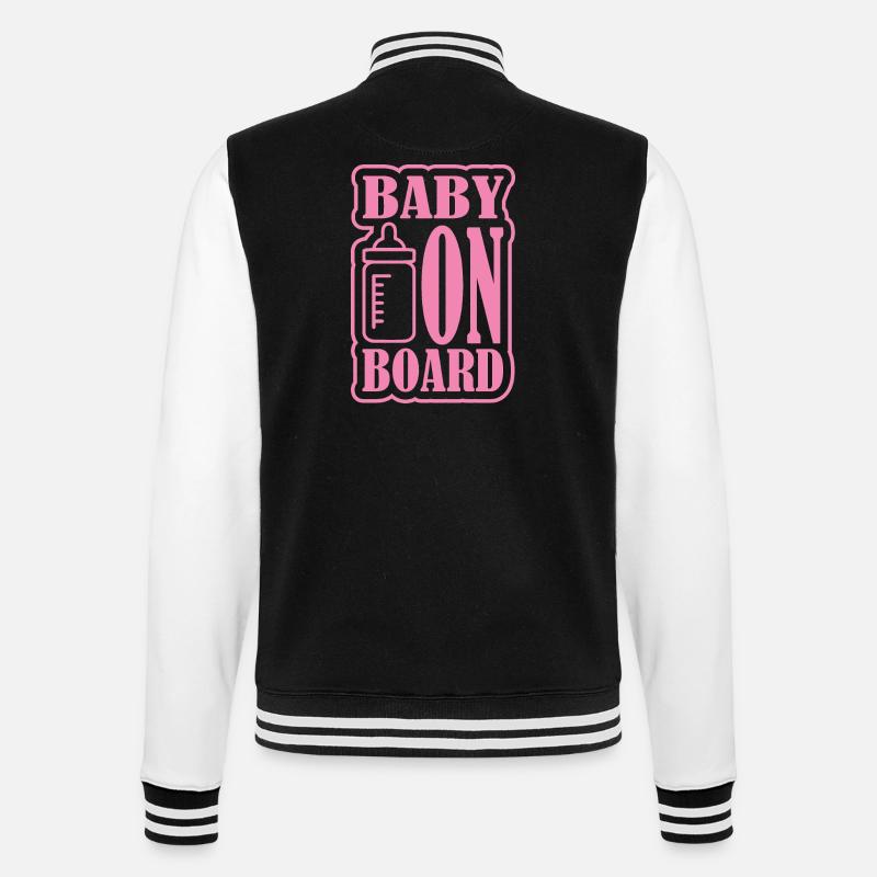 Baby on Board - College-Sweatjacke - Schwarz/Weiß