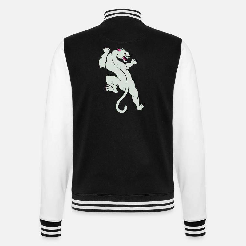 panthère 02 - Veste Teddy - noir/blanc
