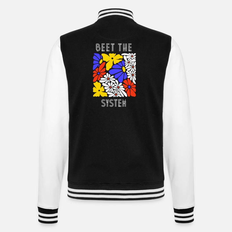 Beet the system - College Sweat Jacket - black/white