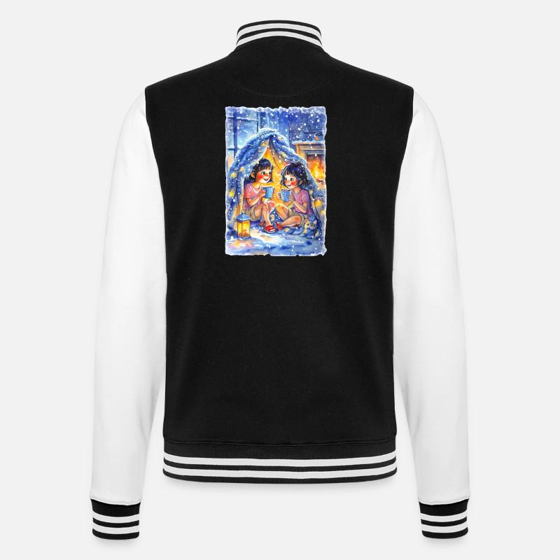 Bau einer Deckenfestung - College-Sweatjacke - Schwarz/Weiß