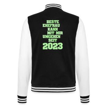 Ehe 2023 - College-Sweatjacke - Schwarz/Weiß - Hinten - Marisol (170cm)