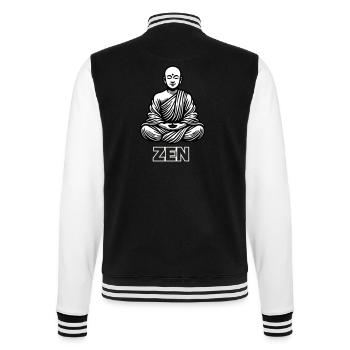 Moine assis en méditation - ZEN Design - Veste Teddy - noir/blanc - Dos - Marisol (170cm)