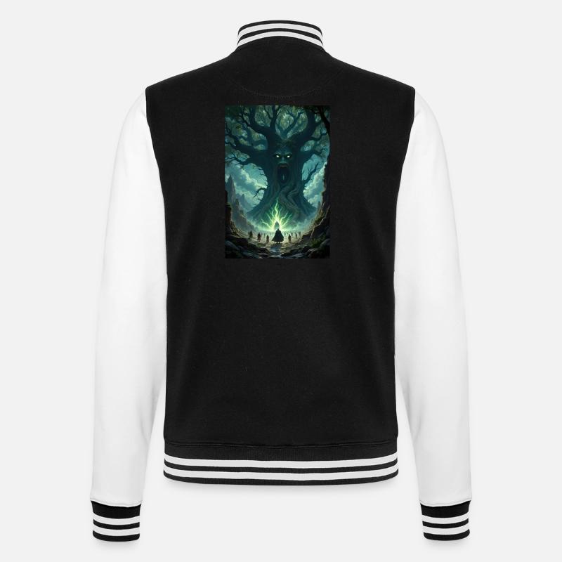 Fantasy tree image. - College Sweat Jacket - black/white
