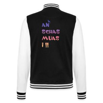 An Schas muas i - College-Sweatjacke - Schwarz/Weiß - Hinten - Marisol (170cm)