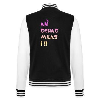 An Schas muas i - College-Sweatjacke - Schwarz/Weiß - Hinten - Marisol (170cm)
