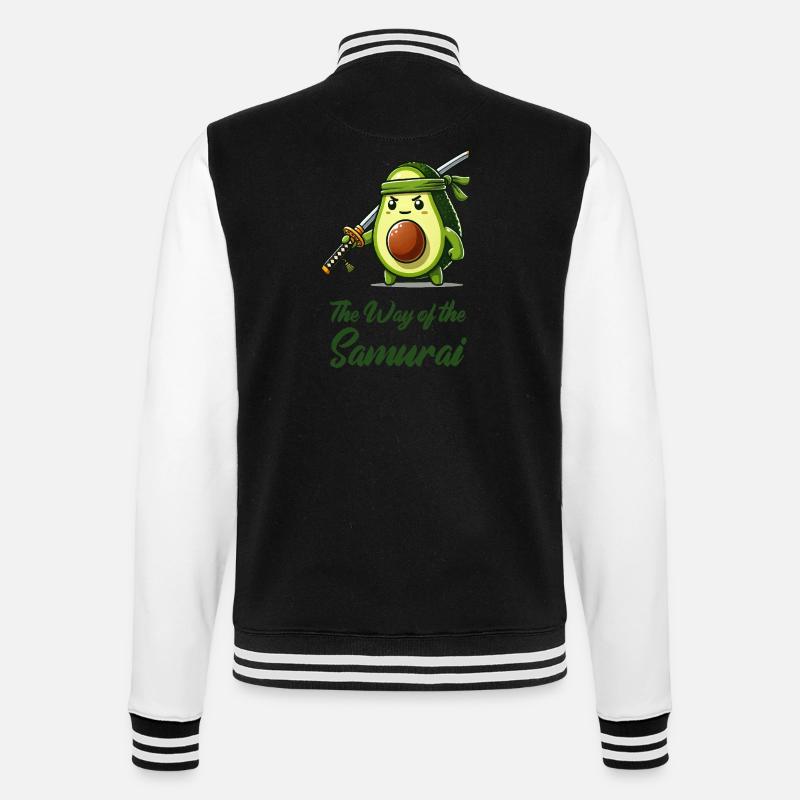 Avocado Samurai Fruit - College Sweat Jacket - black/white