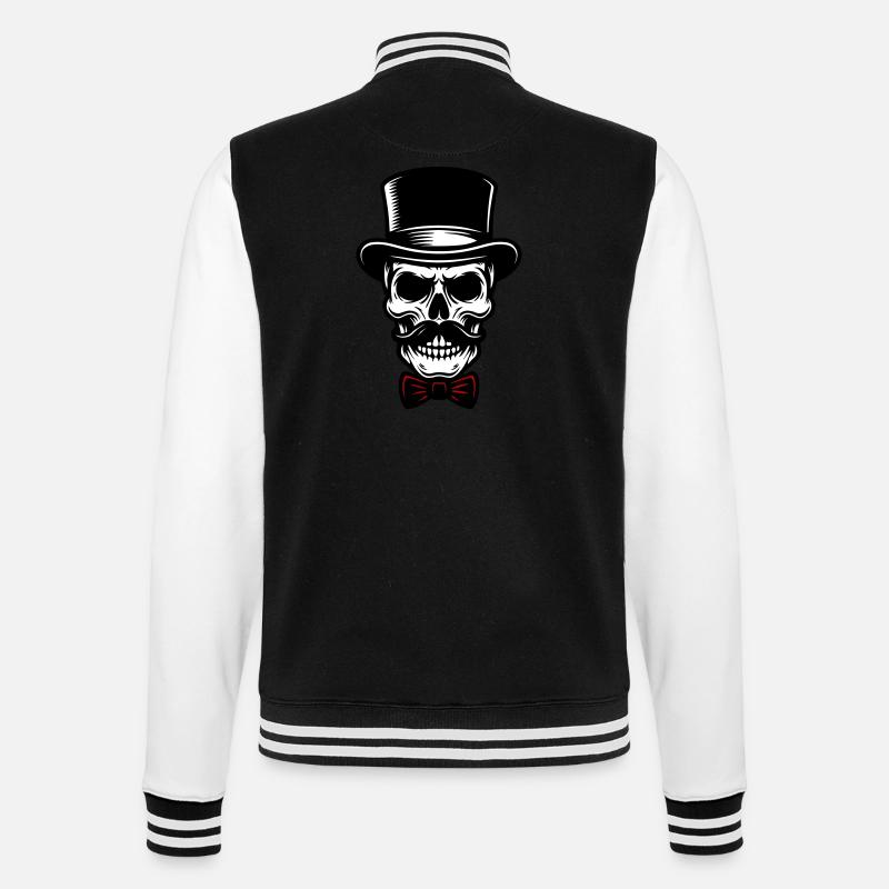 Groom Skull Skeleton - College Sweat Jacket - black/white