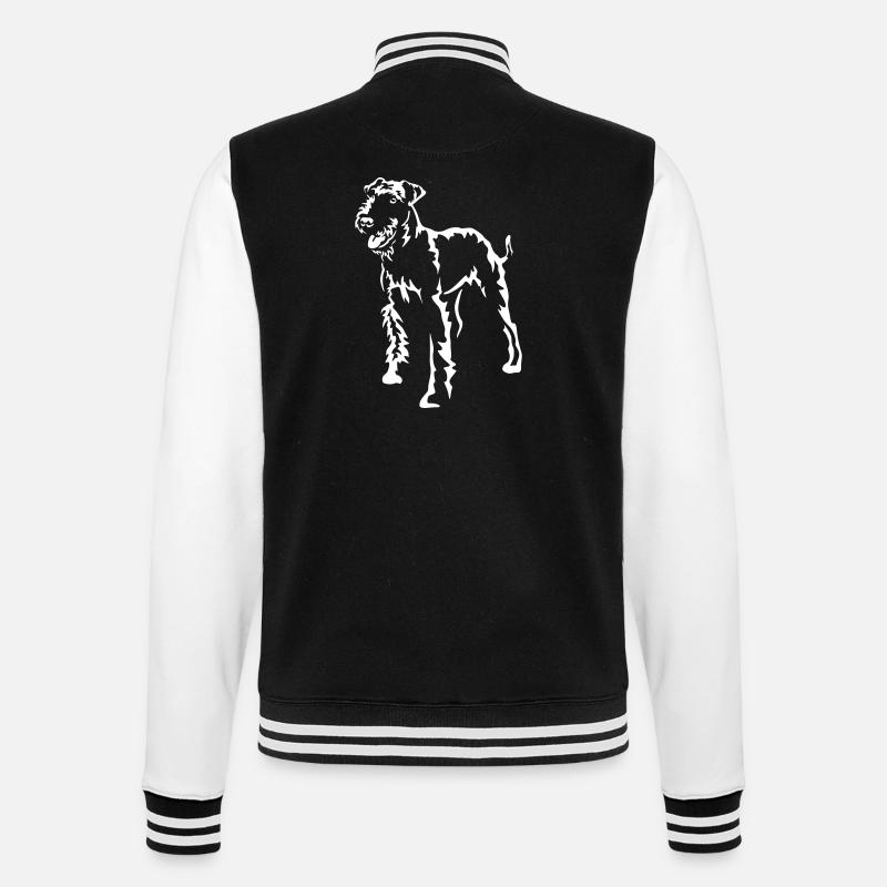 Airedale Terrier « Black Edition » - Veste Teddy - noir/blanc