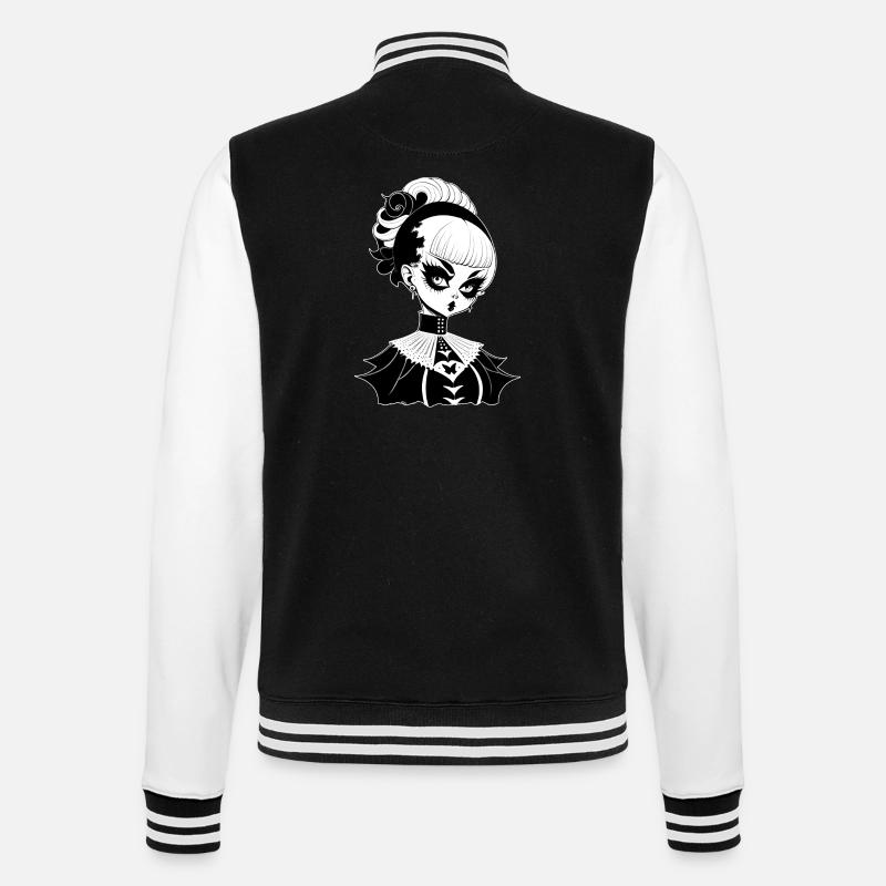 Gothic Hexe, Goth Hexerei - College-Sweatjacke - Schwarz/Weiß