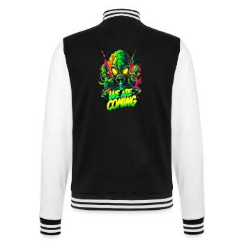 We are comming Aliens - College-Sweatjacke - Schwarz/Weiß - Hinten - Marisol (170cm)