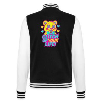 Glitch Up your Life! Motif 2 - College Sweat Jacket - black/white - Back - Marisol (170cm)