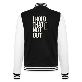Denglisch Lustig I Hold That Not Out - College-Sweatjacke - Schwarz/Weiß - Hinten - Marisol (170cm)