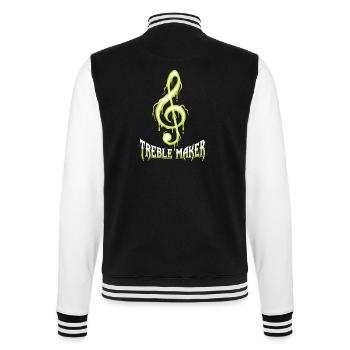 Treble Maker Funny Music Pun Musician - College Sweat Jacket - black/white - Back - Marisol (170cm)