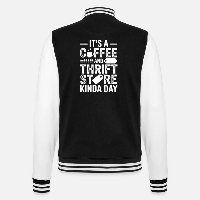 Coffee Thrift Store Day - College Sweat Jacket - black/white