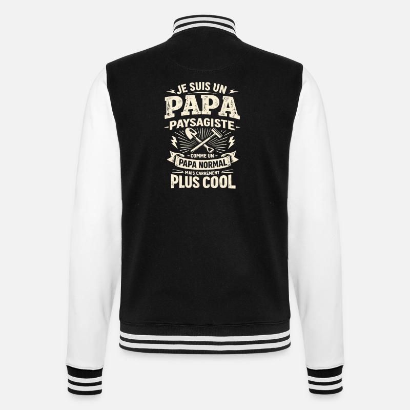 Dad Landscaper Downright Cooler Gift - College Sweat Jacket - black/white