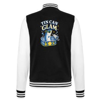 Tin Can Glam Sardines with Sunglasses - College Sweat Jacket - black/white - Back - Marisol (170cm)
