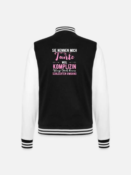 Sie nennen mich Tante Shirt - College-Sweatjacke - Schwarz/Weiß