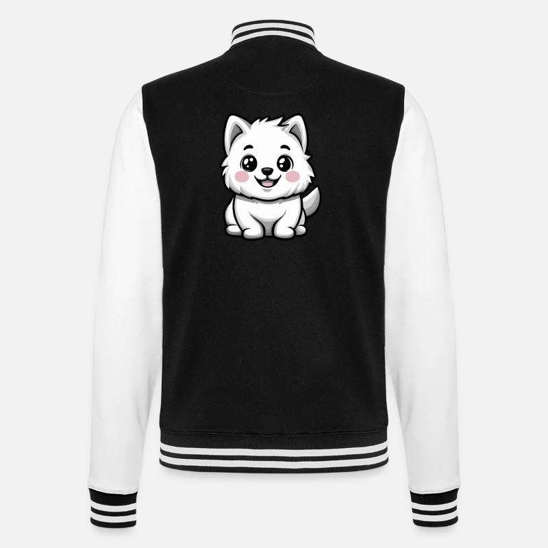 Chien Samoyède Mignon - Veste Teddy - noir/blanc
