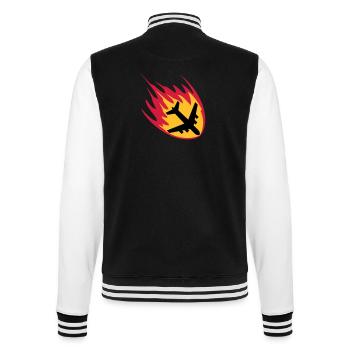 feu flammes graver accident crash accident atterri - Veste Teddy - noir/blanc - Dos - Marisol (170cm)