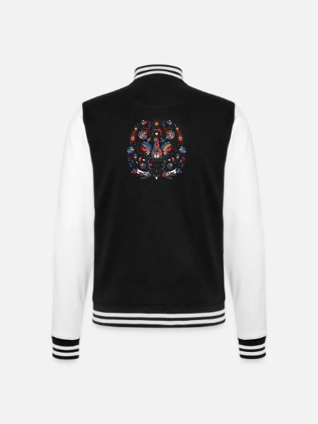 Der Vintage-Vogel - College-Sweatjacke - Schwarz/Weiß