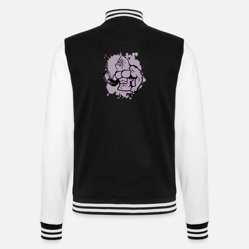 gorilla stark tier - College-Sweatjacke - Schwarz/Weiß