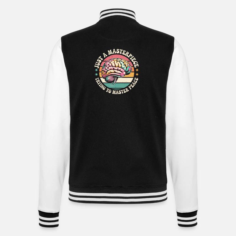 Strength through inner harmony - College Sweat Jacket - black/white