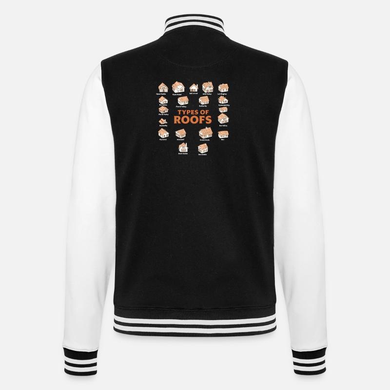 Arten von Dächern Dacharchitekturstile - College-Sweatjacke - Schwarz/Weiß