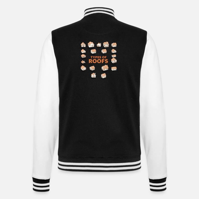 Arten von Dächern Dacharchitekturstile - College-Sweatjacke - Schwarz/Weiß