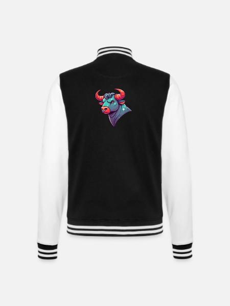 Taurus Cartoon - College Sweat Jacket - black/white