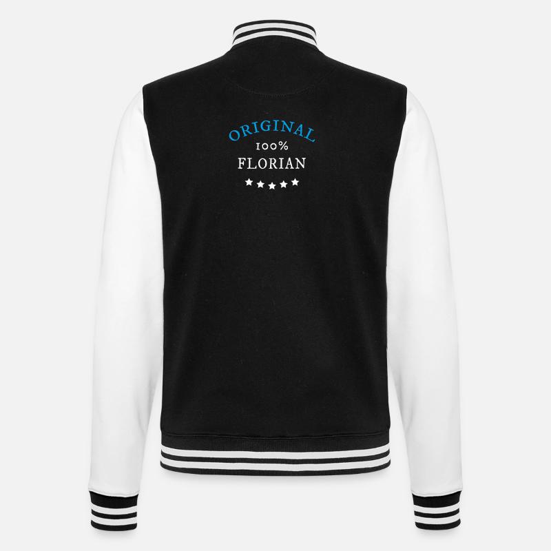 Original 100% Florian, Geschenk, - College-Sweatjacke - Schwarz/Weiß