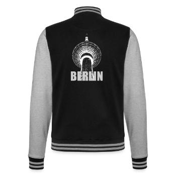 Berlin TV Tower - College Sweat Jacket - black/heather grey - Back - Marisol (170cm)