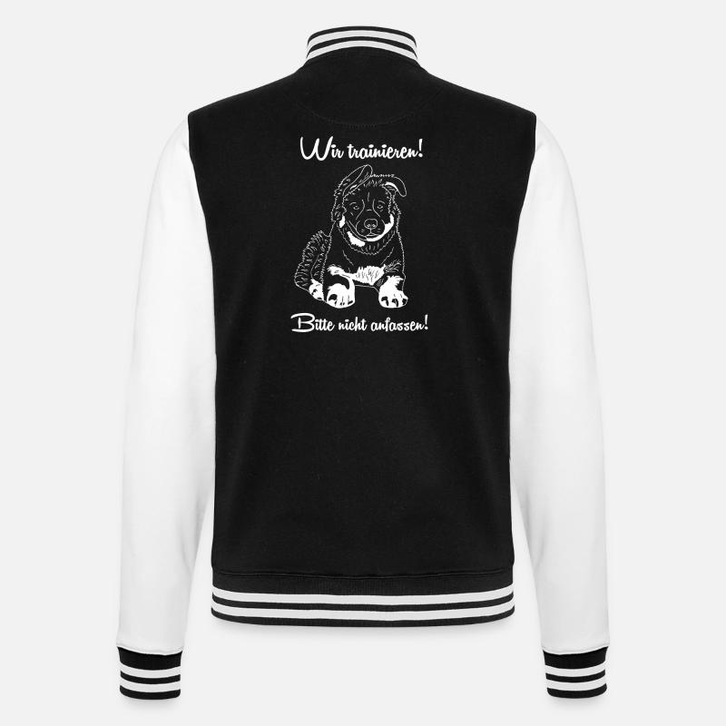 Altdeutscher Schäferhund - College-Sweatjacke - Schwarz/Weiß