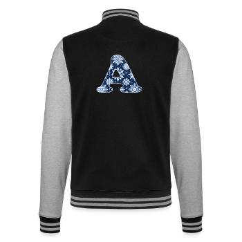 Buchstabe A Schneeflocken - College-Sweatjacke - Schwarz/Grau meliert - Hinten - Marisol (170cm)