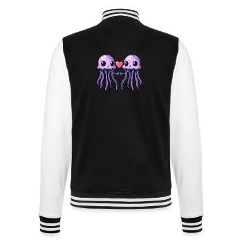 Jellyfish Couple Valentine's Day - College Sweat Jacket - black/white - Back - Marisol (170cm)
