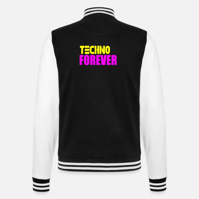 Techno forever - College Sweat Jacket - black/white