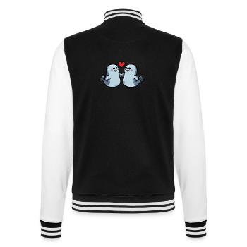 Robbe Paar Herz - College-Sweatjacke - Schwarz/Weiß - Hinten - Marisol (170cm)