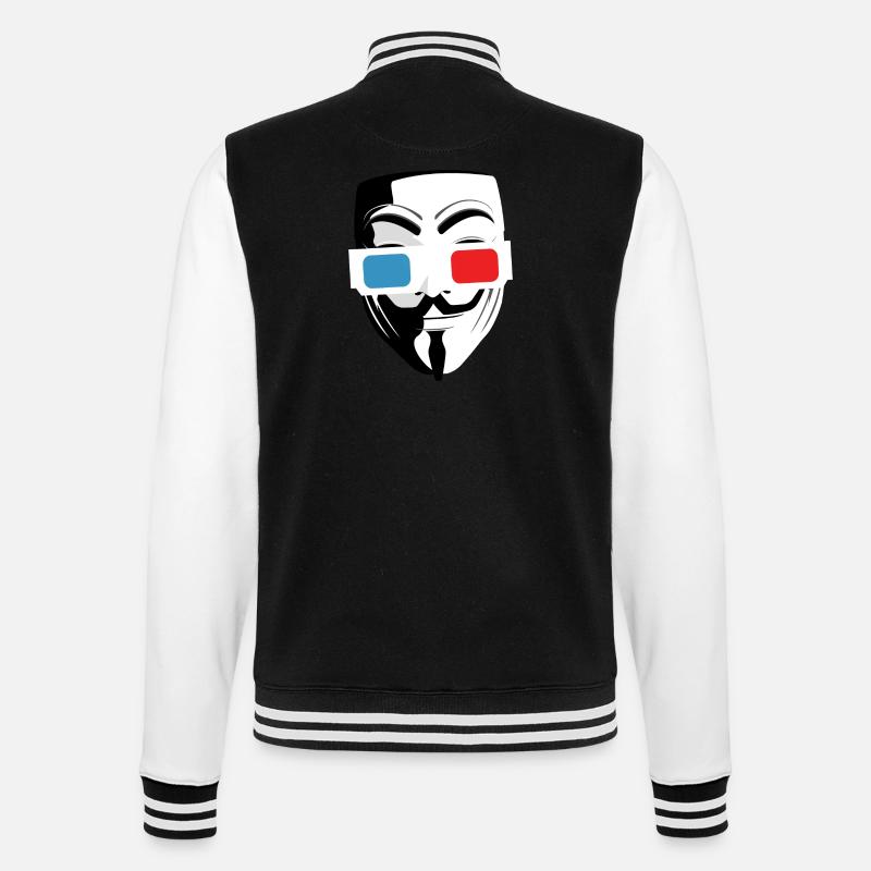 Masque cinéma lunette 3D - Veste Teddy - noir/blanc